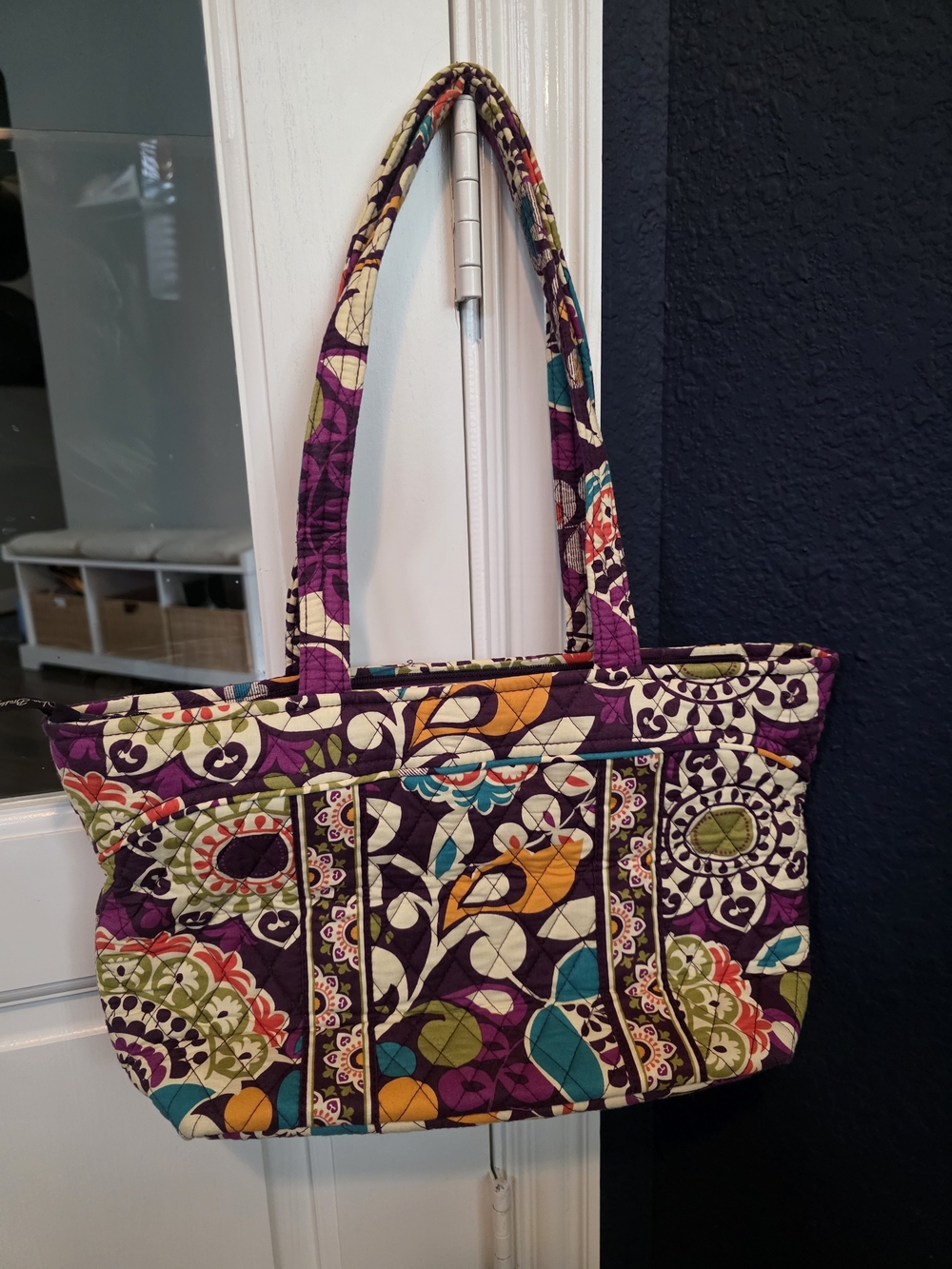 Vera Bradley Quilted Floral Tote Bag, Plum Crazy, in Purple and Multi-Color